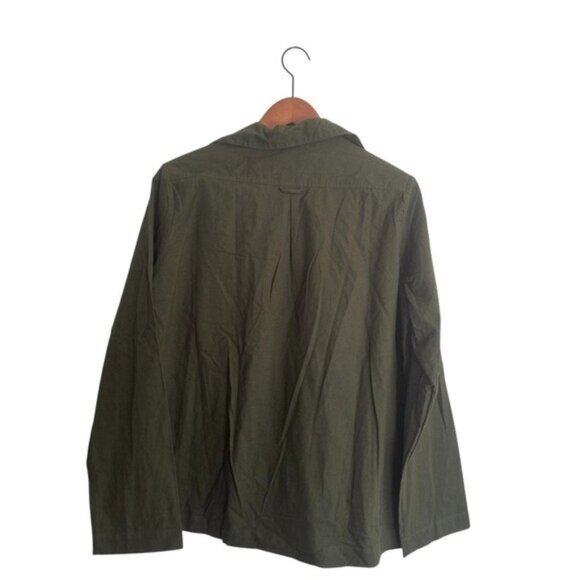 NEW General Sleep Sz Large Pajama Top Khaki Green Organic Cotton Soft Flannel - Picture 2 of 10